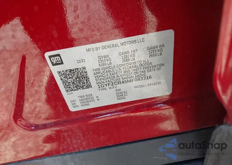 2021 Cadillac Xt4 Fwd Premium Luxury z USA, uszkodzony, nr VIN 1GYFZCR45MF083316